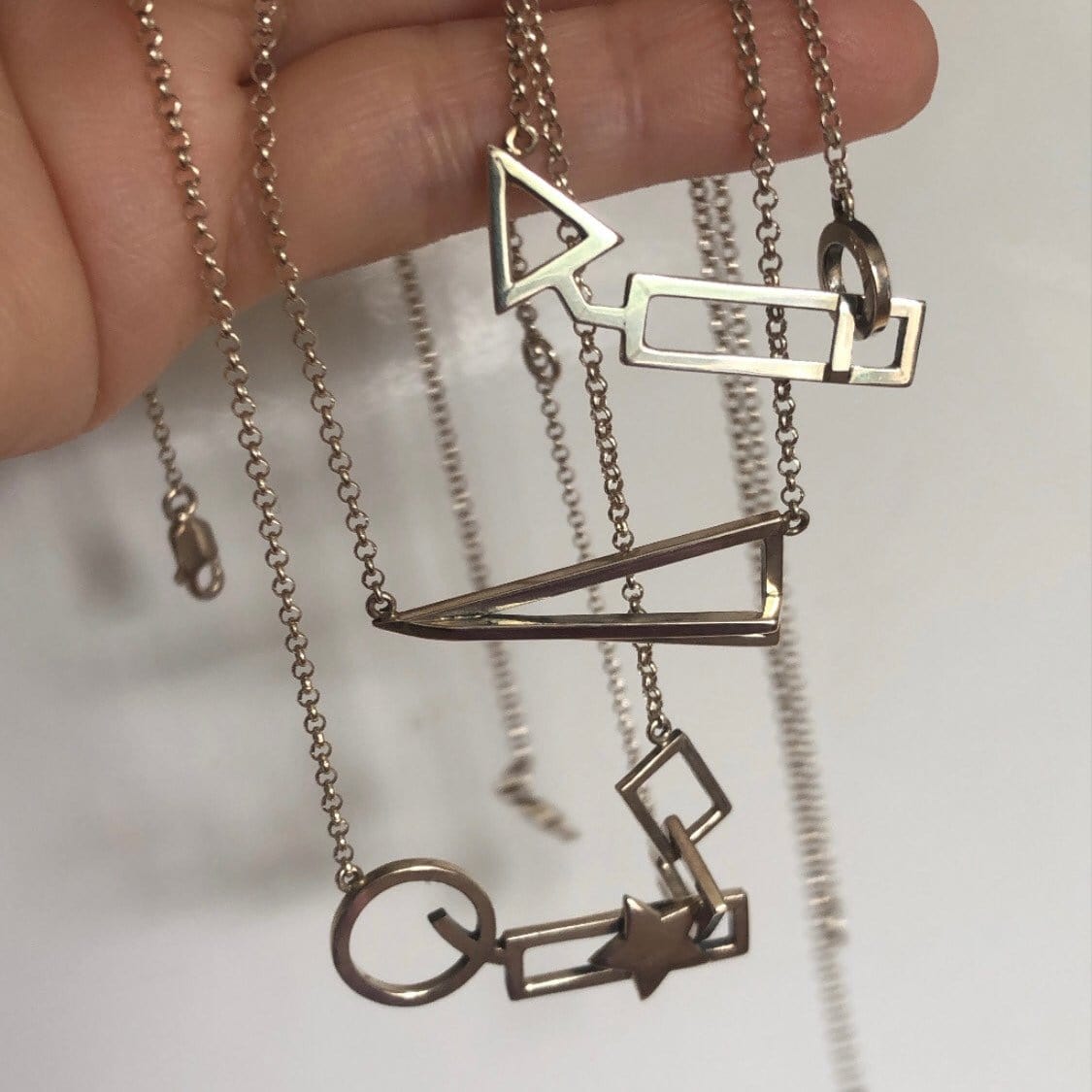 925 Silver Abstract Geometric Necklace Silver Chamber Jewellery Store