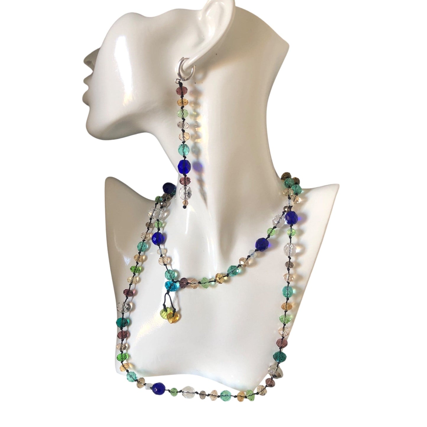 Colourful Crystals Beaded Earrings Silver Chamber Jewellery Store