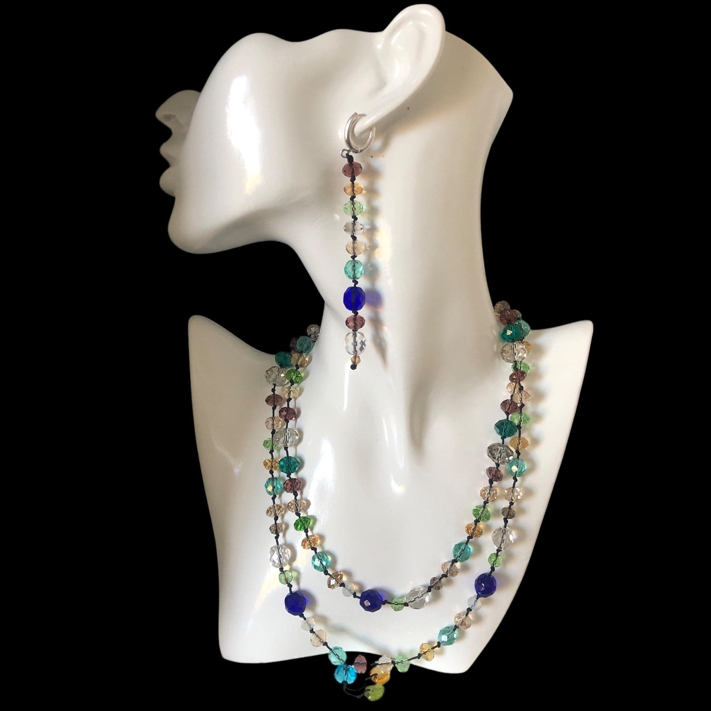 Colourful Crystals Beaded Necklace Silver Chamber Jewellery Store