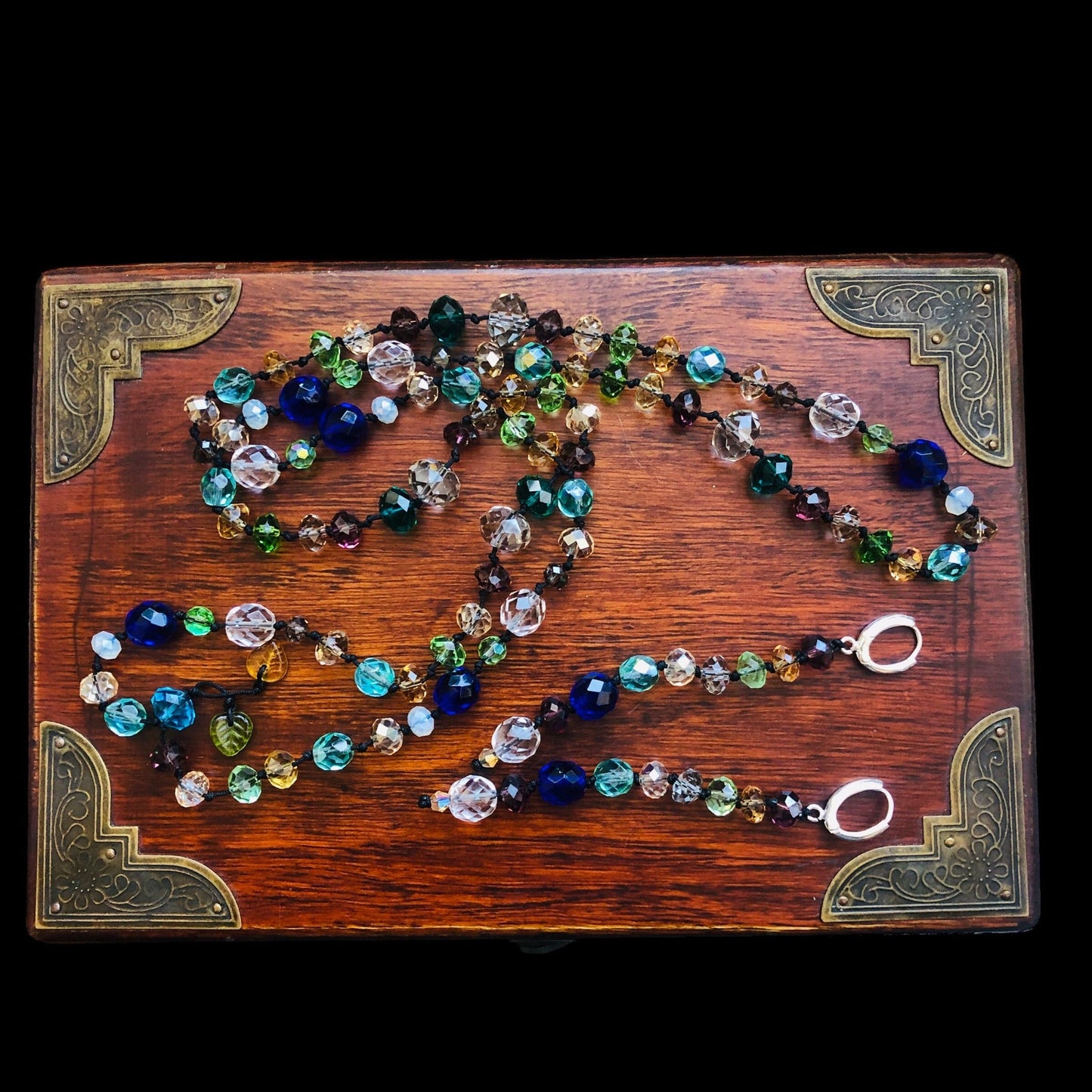 Colourful Crystals Beaded Necklace Silver Chamber Jewellery Store
