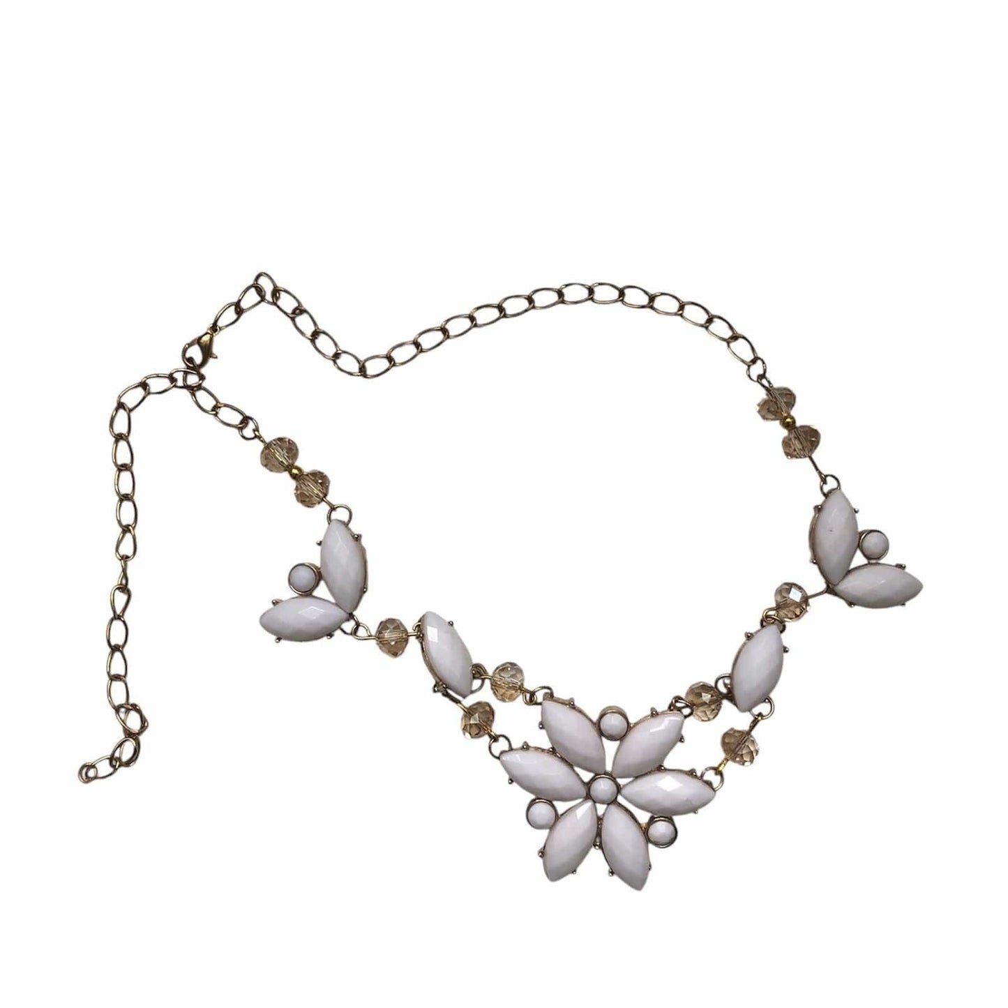 Flowery Vintage Style Bib Necklace Silver Chamber Jewellery Store