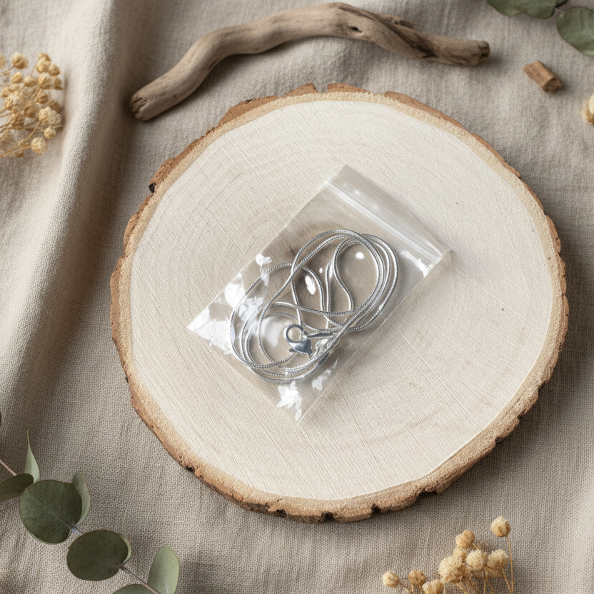 925 Silver snake chain necklace , round style, 54 cm