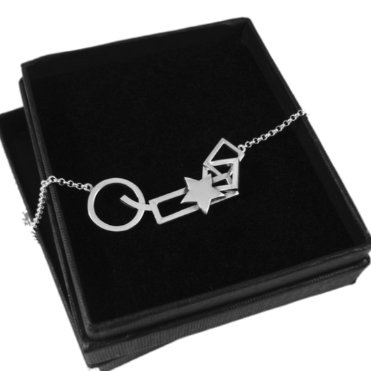 925  Silver Abstract Geometric Necklace Silver Chamber Jewellery Store