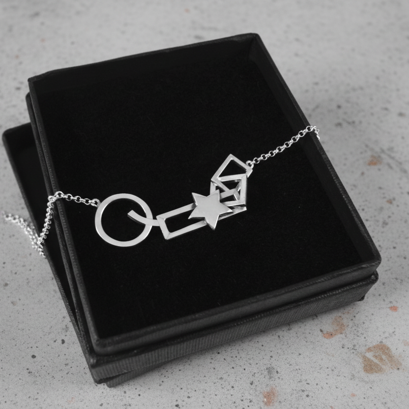 925  Silver Abstract Geometric Necklace