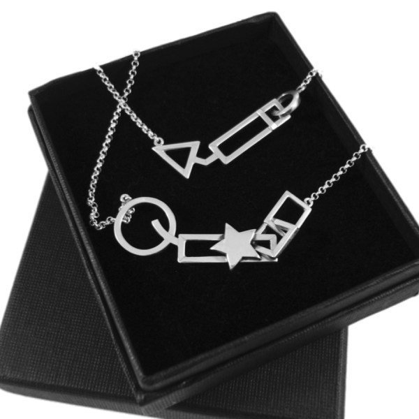 925  Silver Abstract Geometric Necklace Silver Chamber Jewellery Store