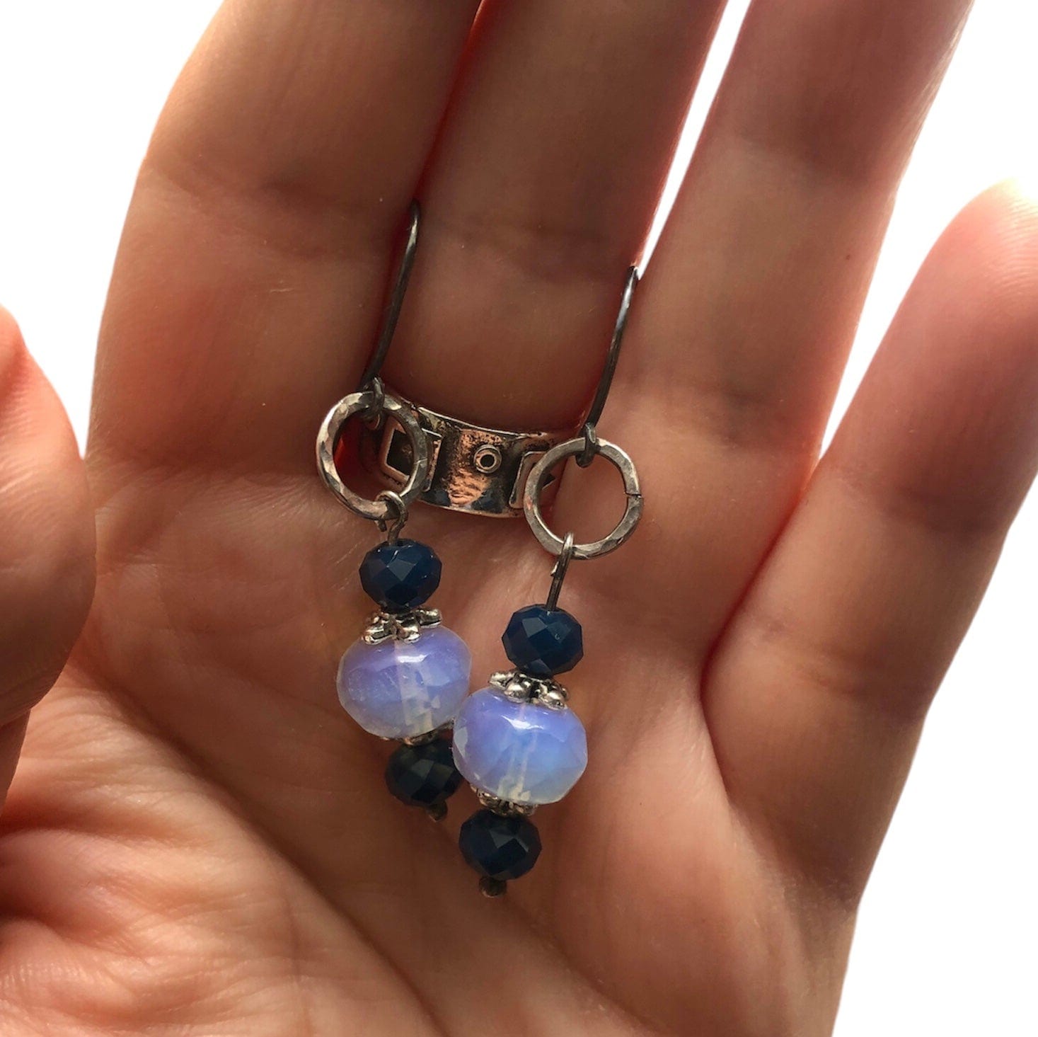 925 Silver and Opalite Dangle Earrings Silver Chamber Jewellery Store