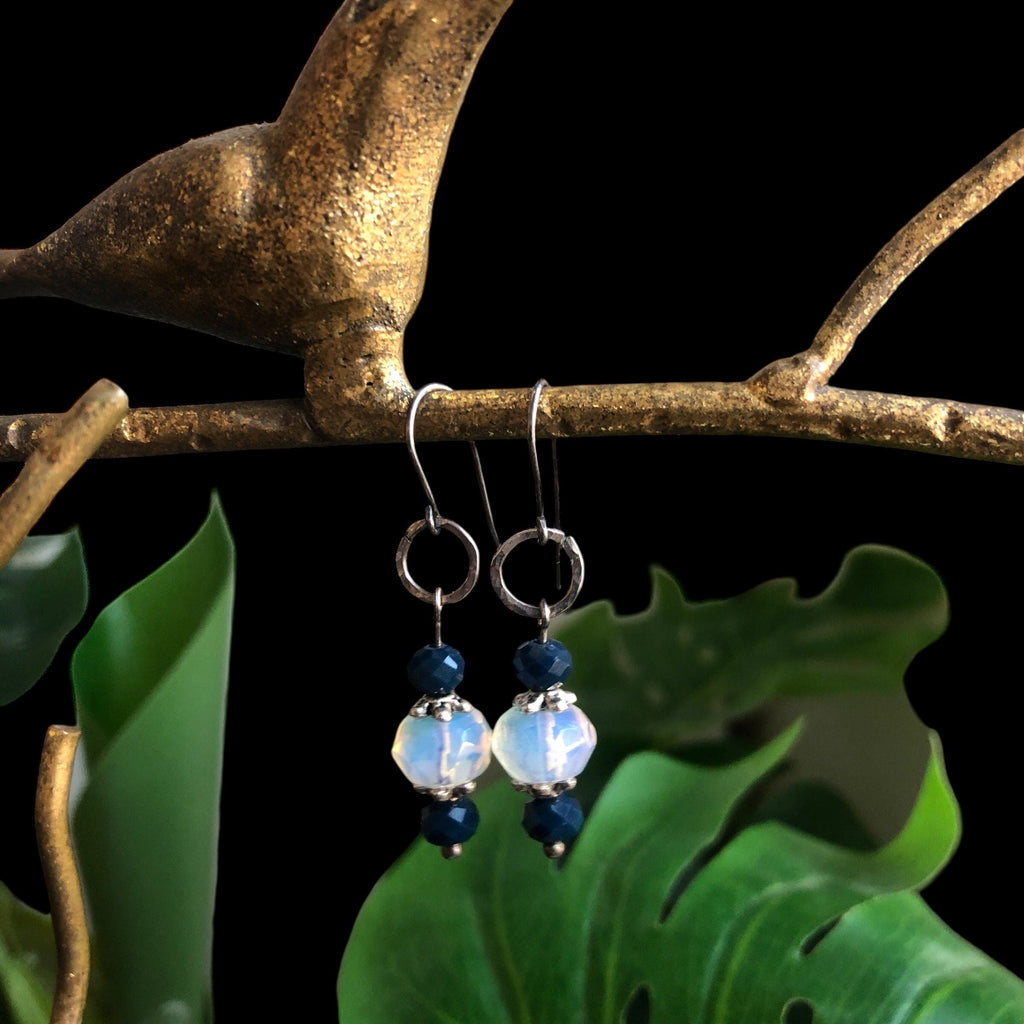 925 Silver and Opalite Dangle Earrings Silver Chamber Jewellery Store