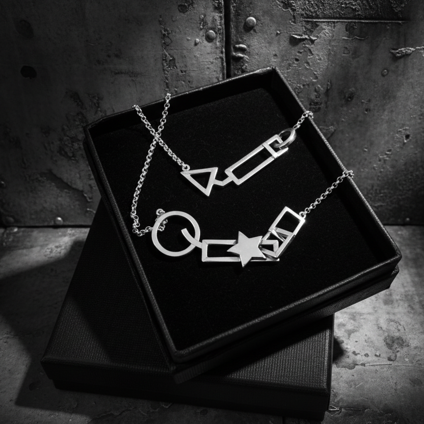 925  Silver Abstract Geometric Necklace