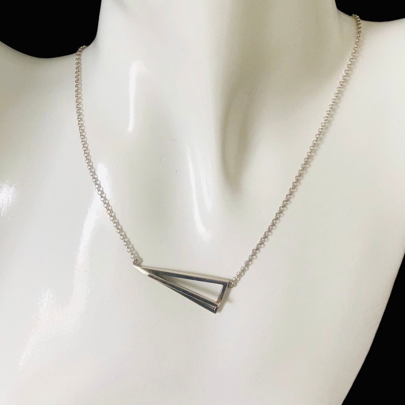 925 Silver Pyramid Pendant Necklace Silver Chamber Jewellery Store