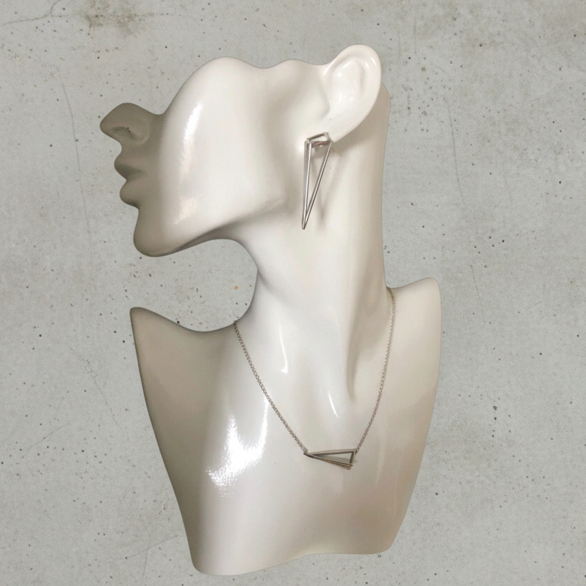 925 Silver Pyramid Pendant Necklace