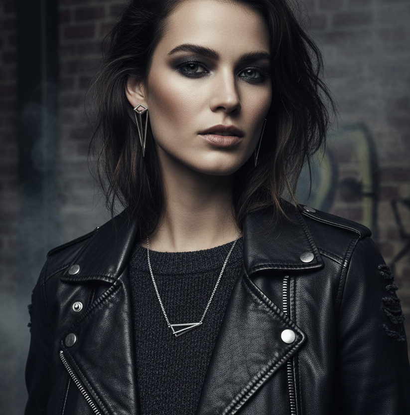 925 Silver Pyramid Pendant Necklace