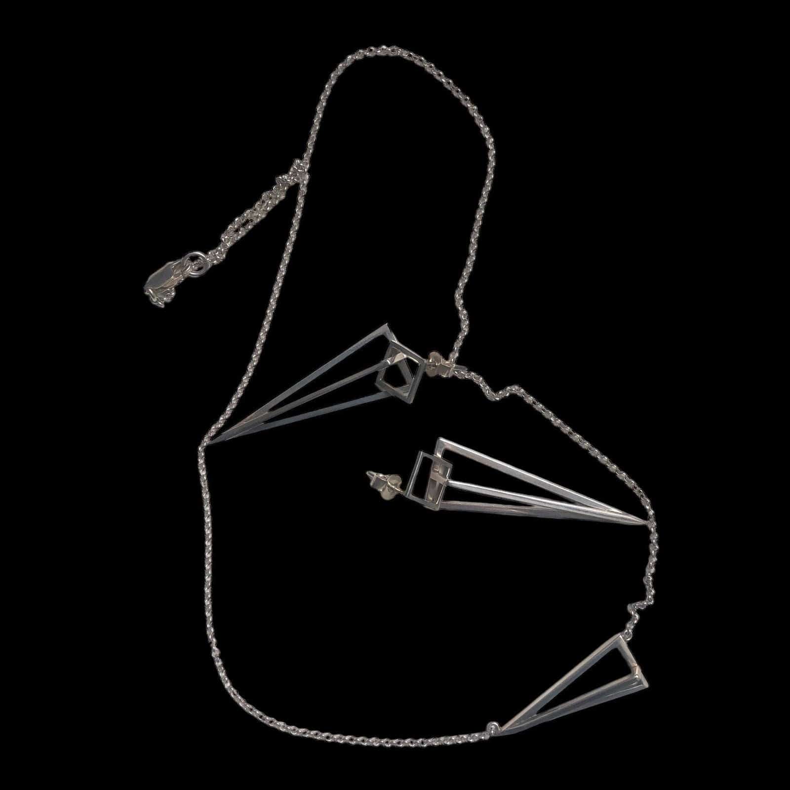 925 Silver Pyramid Pendant Necklace Silver Chamber Jewellery Store