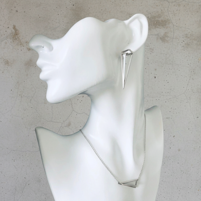 925 Silver Pyramid Stud Earrings