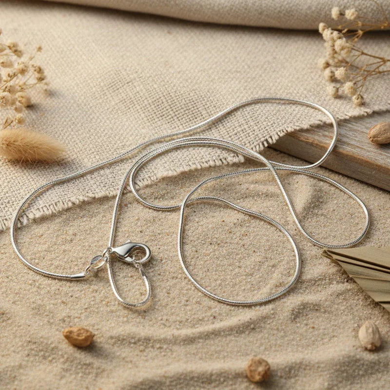 925 Silver snake chain necklace , round style, 54 cm - Silver Chamber Jewellery Store