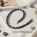 Landscape Jasper and Larvikite Labradorite Beaded Necklace - Handmade, One-of-A-Kind - Silver Chamber Jewellery Store