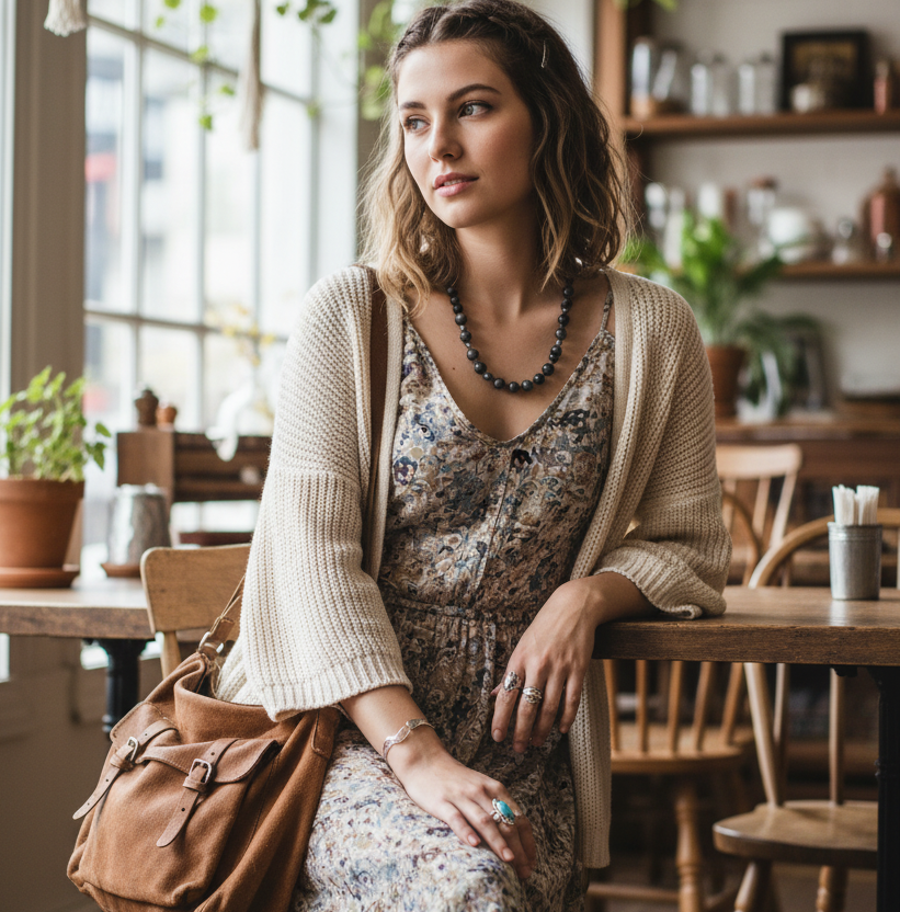 Landscape Jasper and Larvikite Labradorite Beaded Necklace - Handmade, One-of-A-Kind - Silver Chamber Jewellery Store