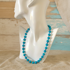 Blue Quartz and Swarovski Crystals Beaded Necklace - Handmade, One-of-A-Kind - Silver Chamber Jewellery Store