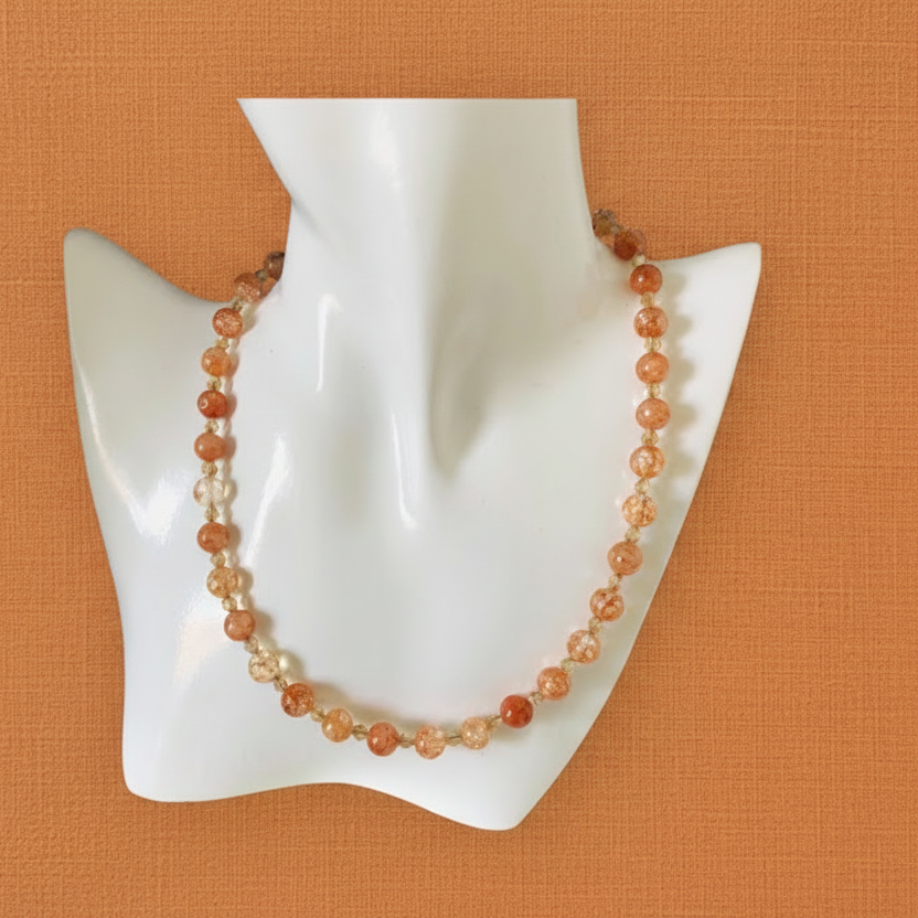 Crackle Quartz and Czech Crystal Beaded Necklace