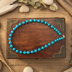 Blue Quartz and Swarovski Crystals Beaded Necklace - Handmade, One-of-A-Kind - Silver Chamber Jewellery Store