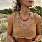 Matt Shell Pearls Beaded Necklace - Silver Chamber Jewellery Store