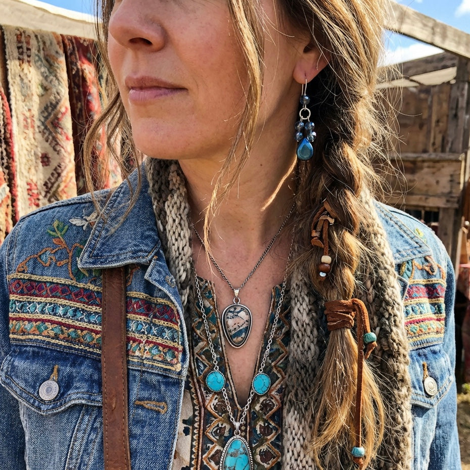 Blue Quartz and Hematite 925 Silver Dangle Earrings