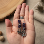 Thistle Flowers Charoite Dangle Earrings - Handmade, One-of-A-Kind - Silver Chamber Jewellery Store