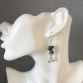Triskelion Snowflake Obsidian Dangle Earrings