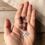 Lotus Flower Pink Rhodonite Dangle - Handmade, One-of-A-Kind - Silver Chamber Jewellery Store
