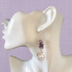Peace Dove Amethyst Dangle Earrings - Handmade, One-of-A-Kind - Silver Chamber Jewellery Store