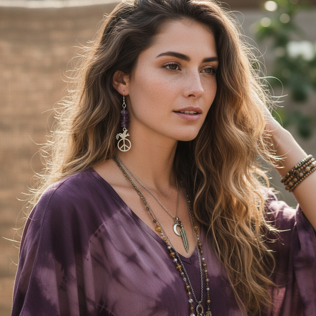 Peace Dove Amethyst Dangle Earrings - Handmade, One-of-A-Kind - Silver Chamber Jewellery Store