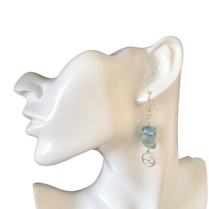 Sea Wave Fluorite Dangle Earrings