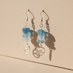 Sea Wave Fluorite Dangle Earrings - Handmade, One-of-A-Kind - Silver Chamber Jewellery Store