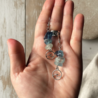 Sea Wave Fluorite Dangle Earrings - Handmade, One-of-A-Kind - Silver Chamber Jewellery Store
