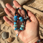 Blue Glass Charm Bracelet - Handmade, One-of-A-Kind - Silver Chamber Jewellery Store