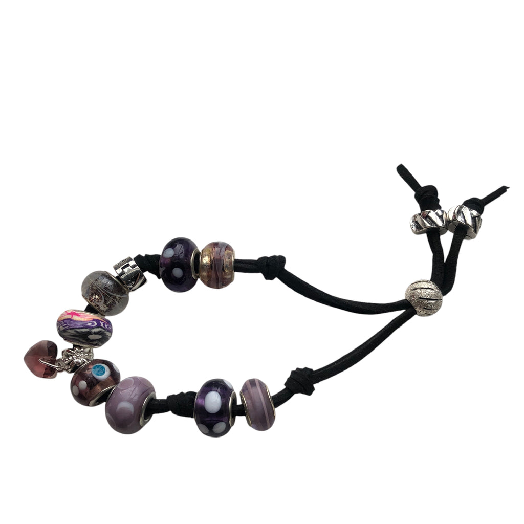 Purple Glass Charm Bracelet