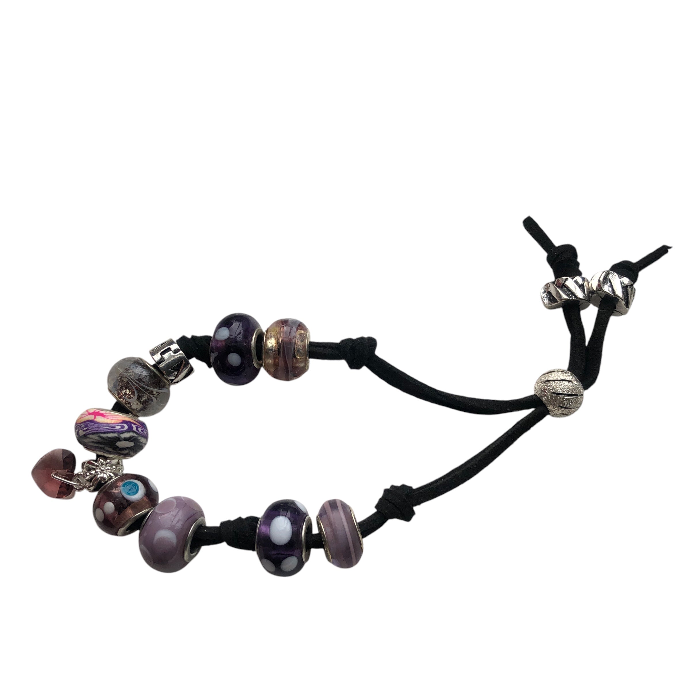 Purple Glass Charm Bracelet