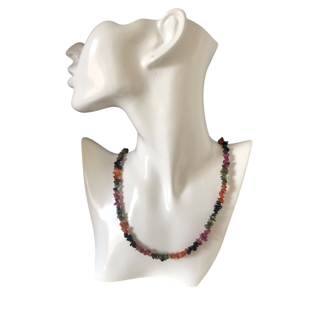 Watermelon Tourmaline Chip Necklace