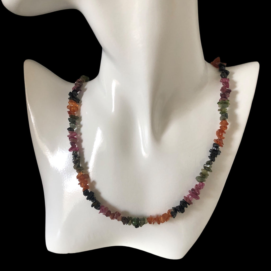 Watermelon Tourmaline Chip Necklace