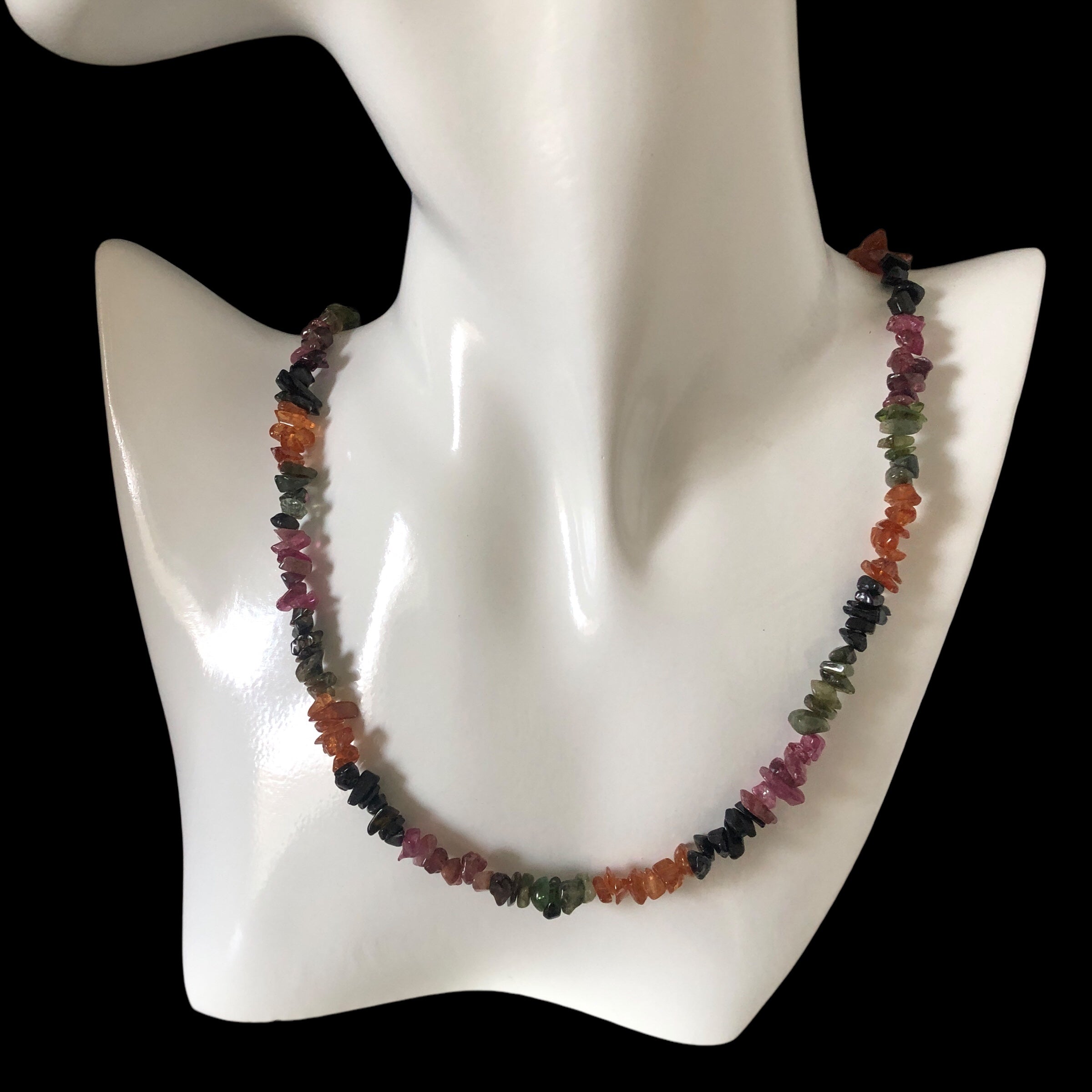 Watermelon Tourmaline Chip Necklace