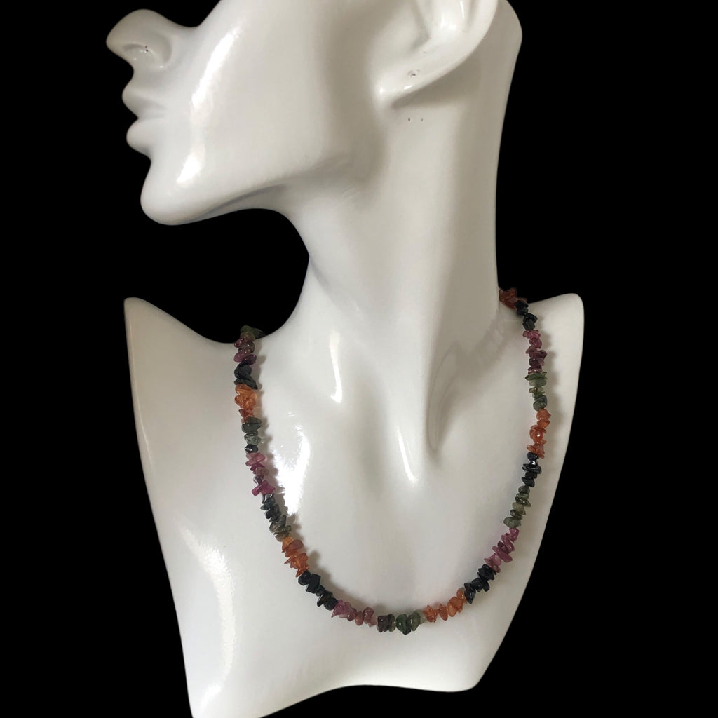 Watermelon Tourmaline Chip Necklace