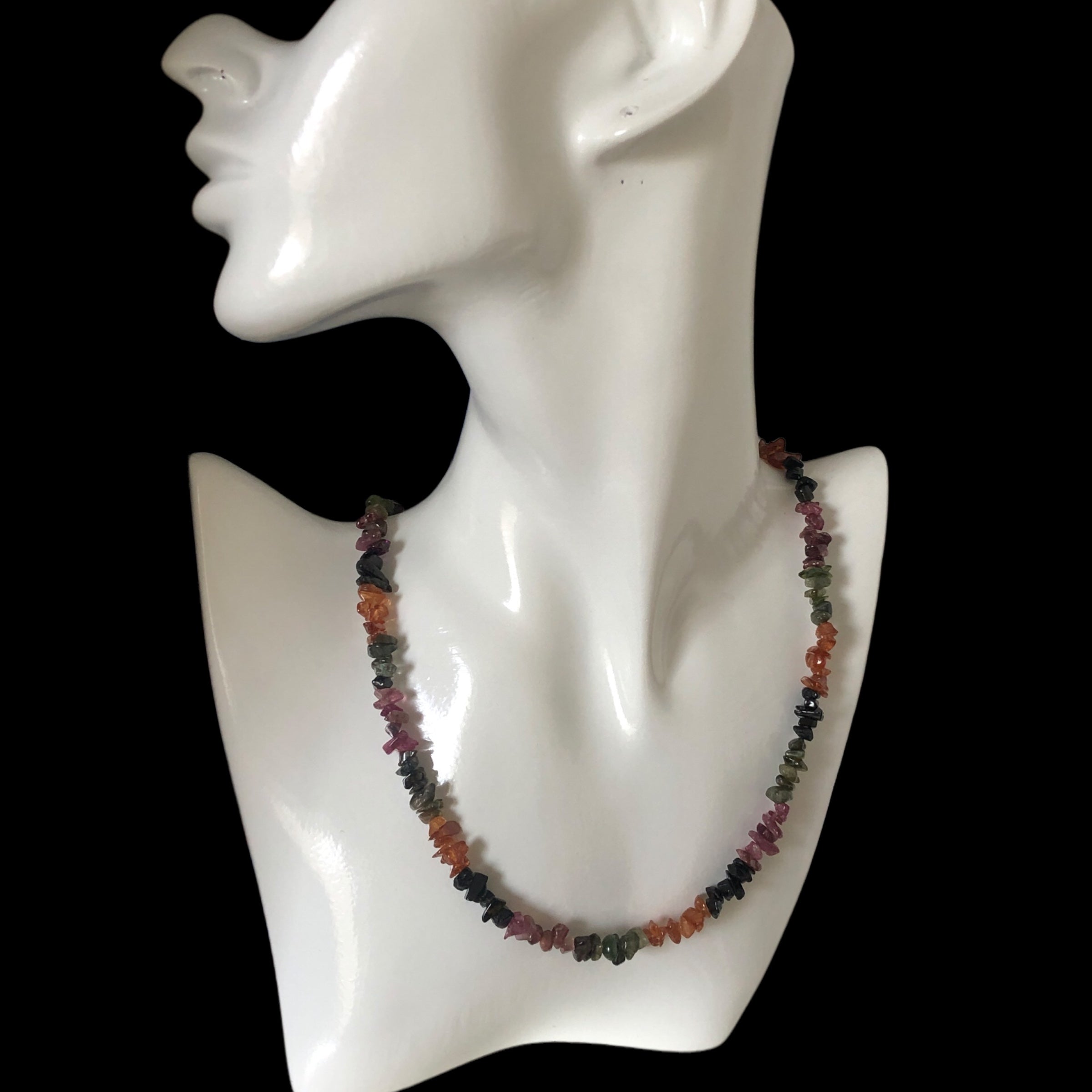 Watermelon Tourmaline Chip Necklace