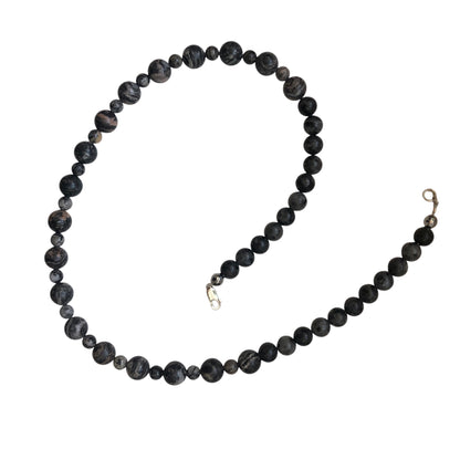 Landscape Jasper and Larvikite Labradorite Beaded Necklace