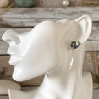 Paisley and Feathers Silver plated Stud Earrings - White - Silver Chamber Jewellery Store