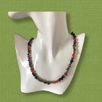 Watermelon Tourmaline Chip Necklace - Handmade, One-of-A-Kind - Silver Chamber Jewellery Store