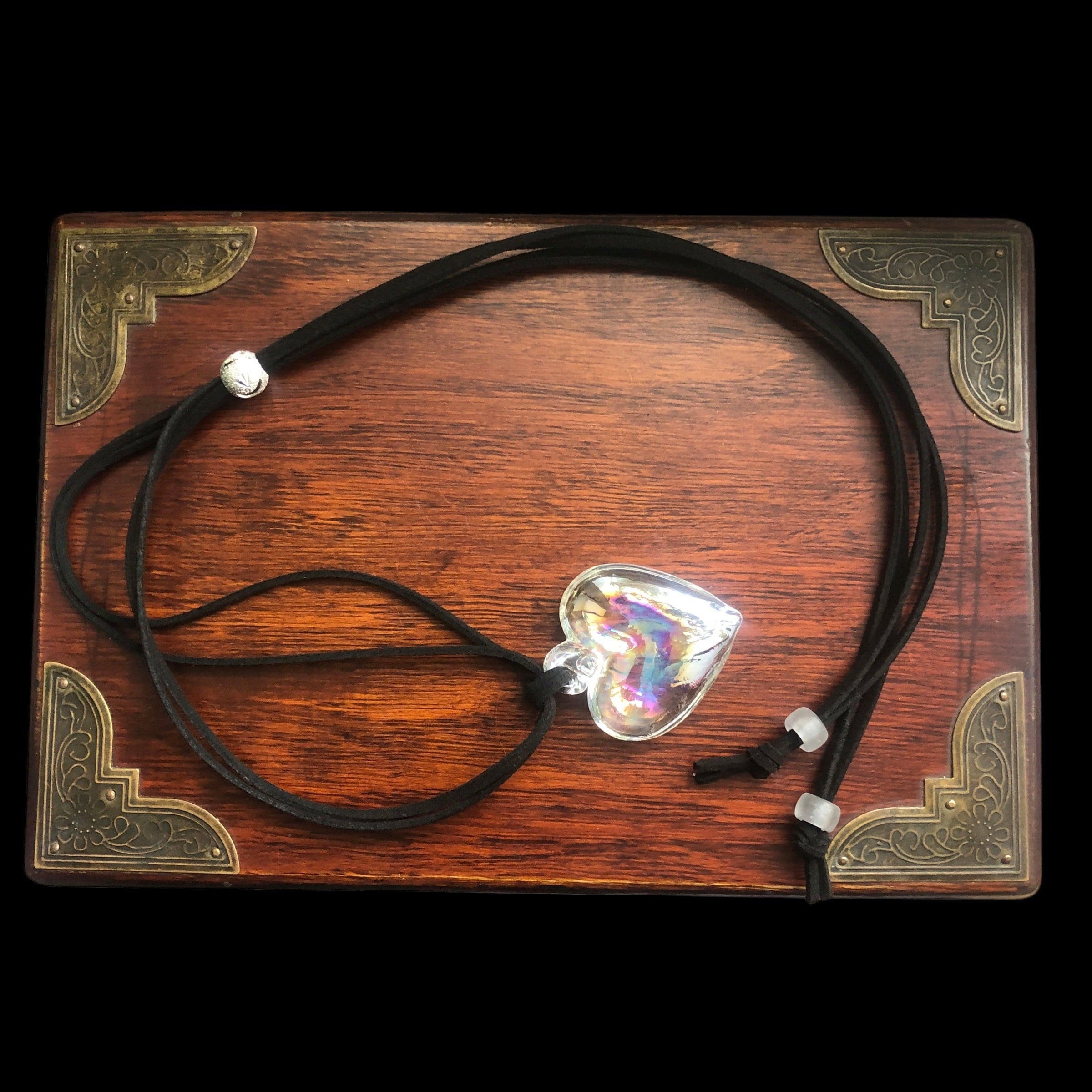 AB Glass Heart Pendant Necklace Silver Chamber Jewellery Store