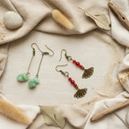 Antique Bronze Long Aventurine Earrings - Silver Chamber Jewellery Store