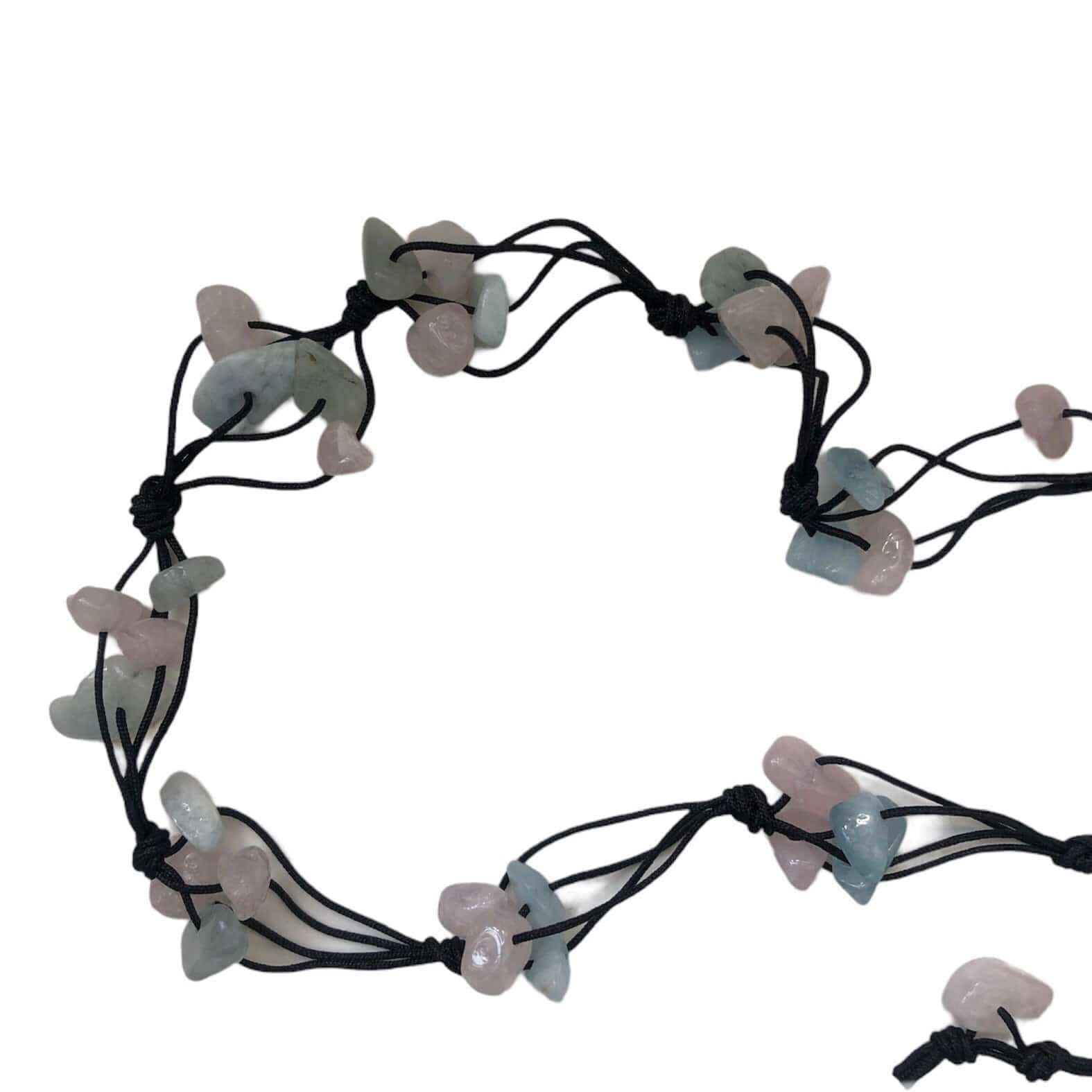 Beaded Necklace with Aquamarine and Rose Quartz Silver Chamber Jewellery Store