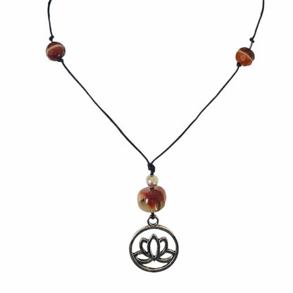 Black Thread Choker Necklace with Agate Silver Chamber Jewellery Store
