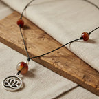 Black Thread Choker Necklace with Agate - Silver Chamber Jewellery Store