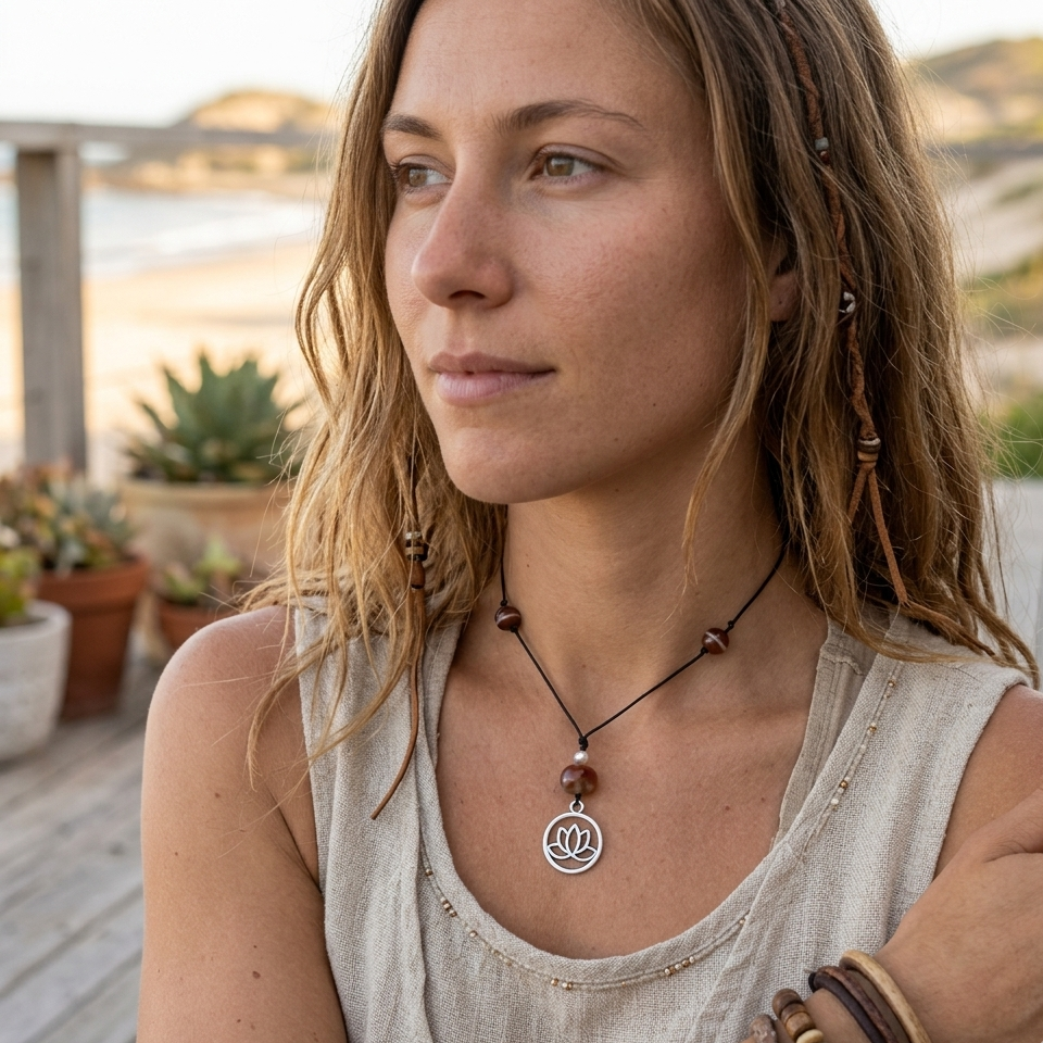 Black Thread Choker Necklace with Agate - Silver Chamber Jewellery Store